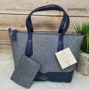 kate spade lola satchel small navy blue card set